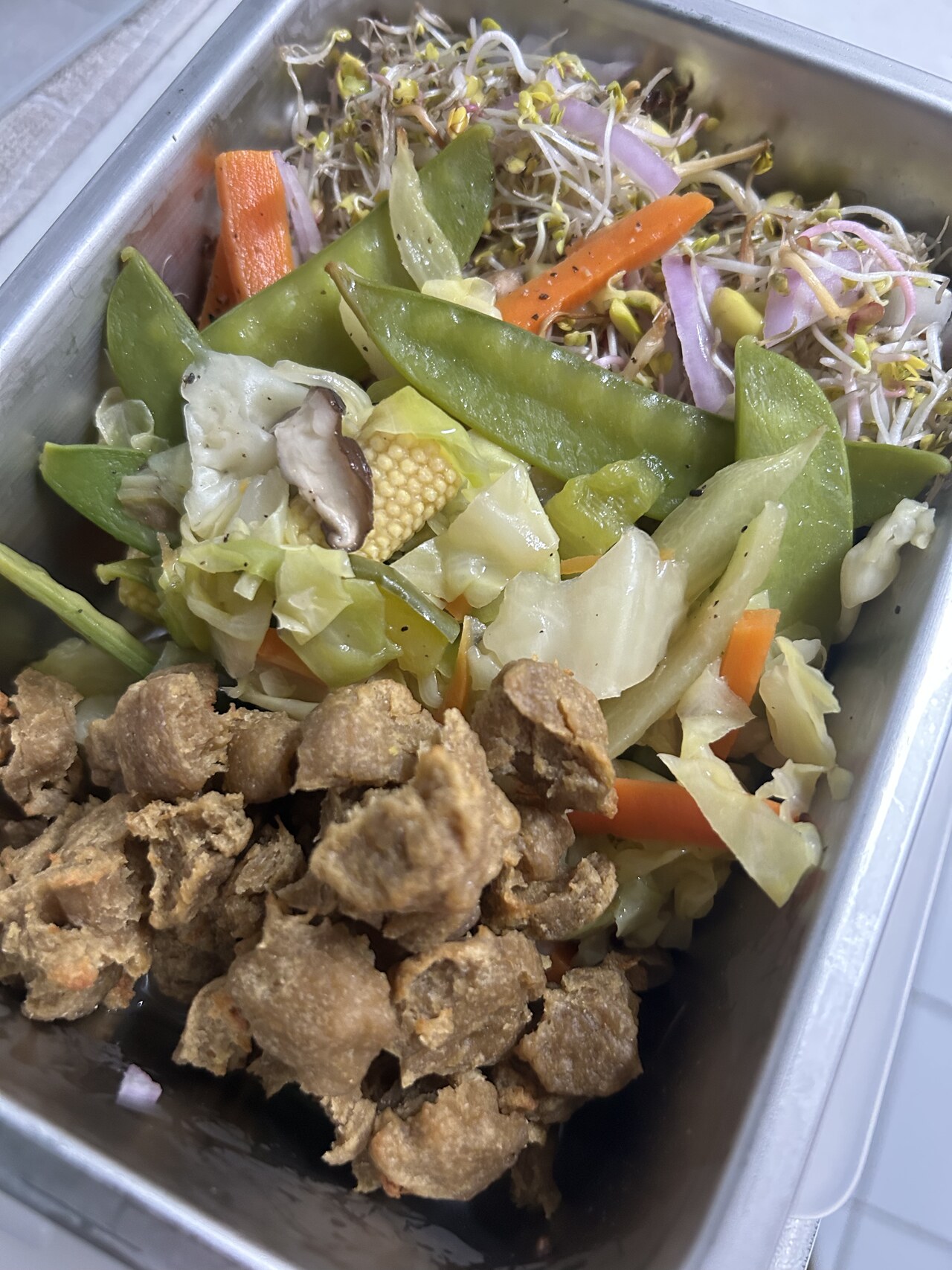 Seitan with Vegetable Stir Fry Sauce
