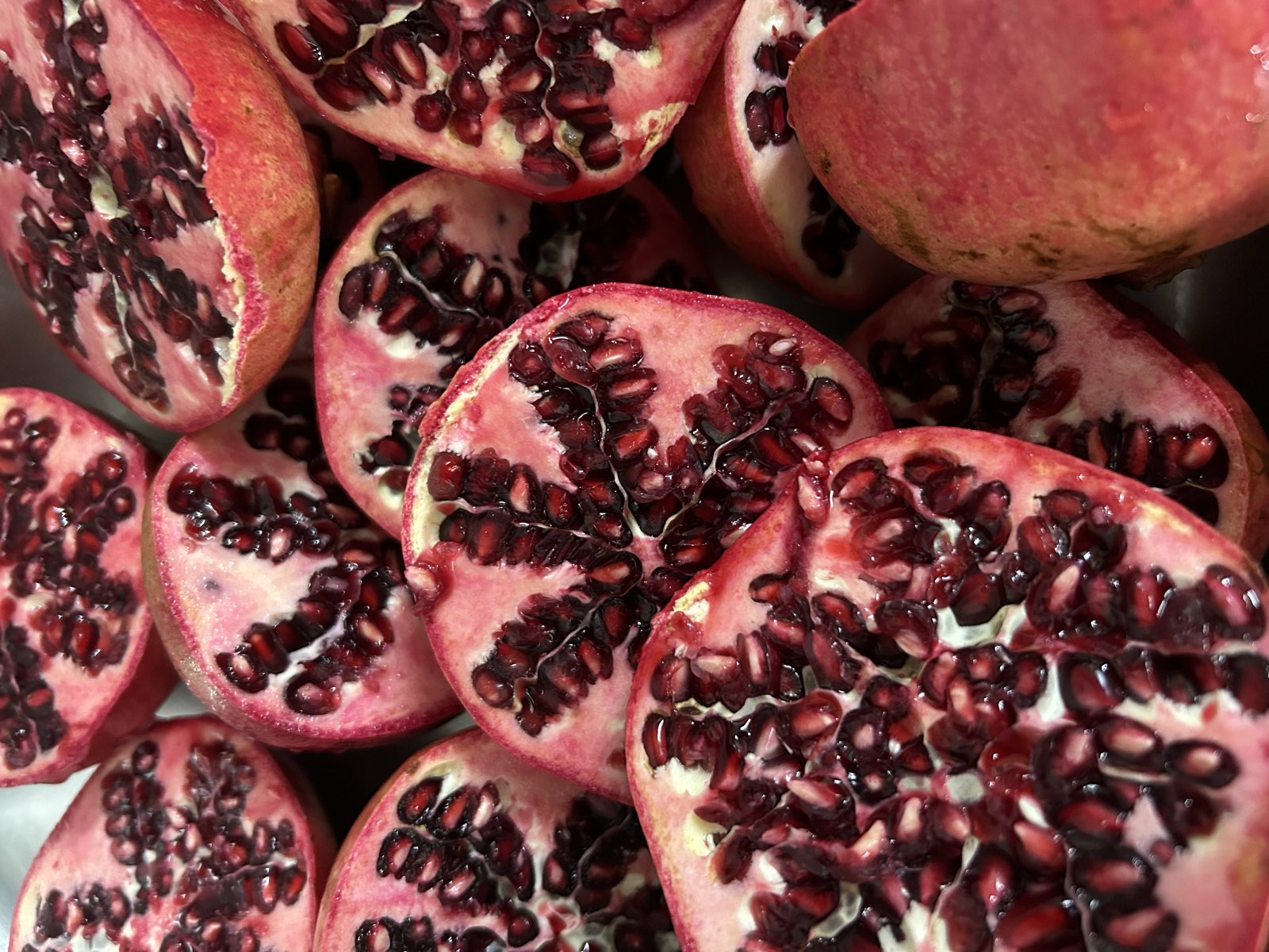 Sliced pomegranates