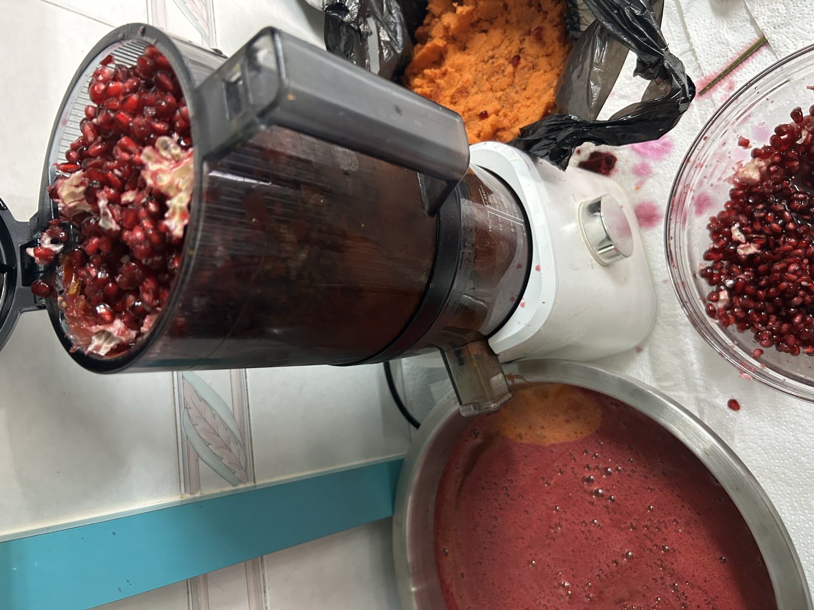 Crimson juice running fresh